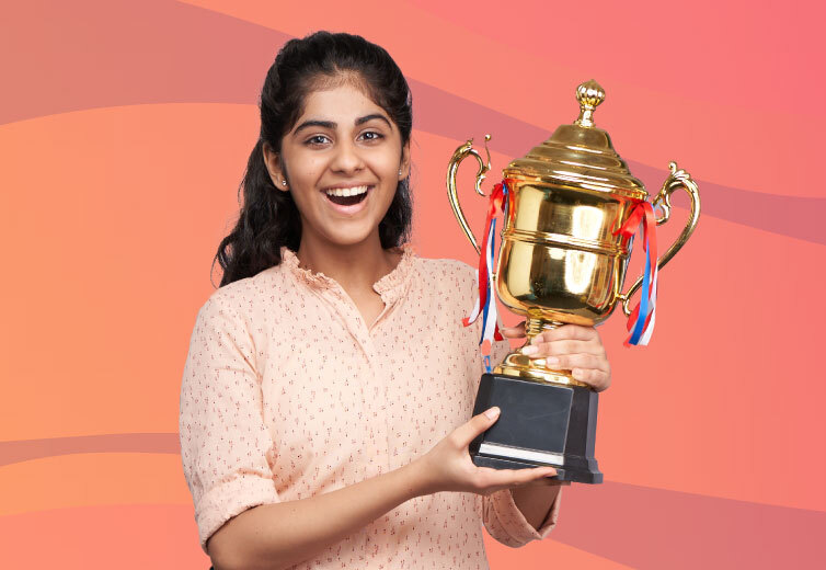 Student With Trophy