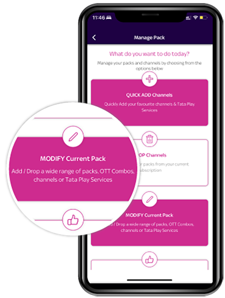 Add or Remove Channels Select Modify Current Pack